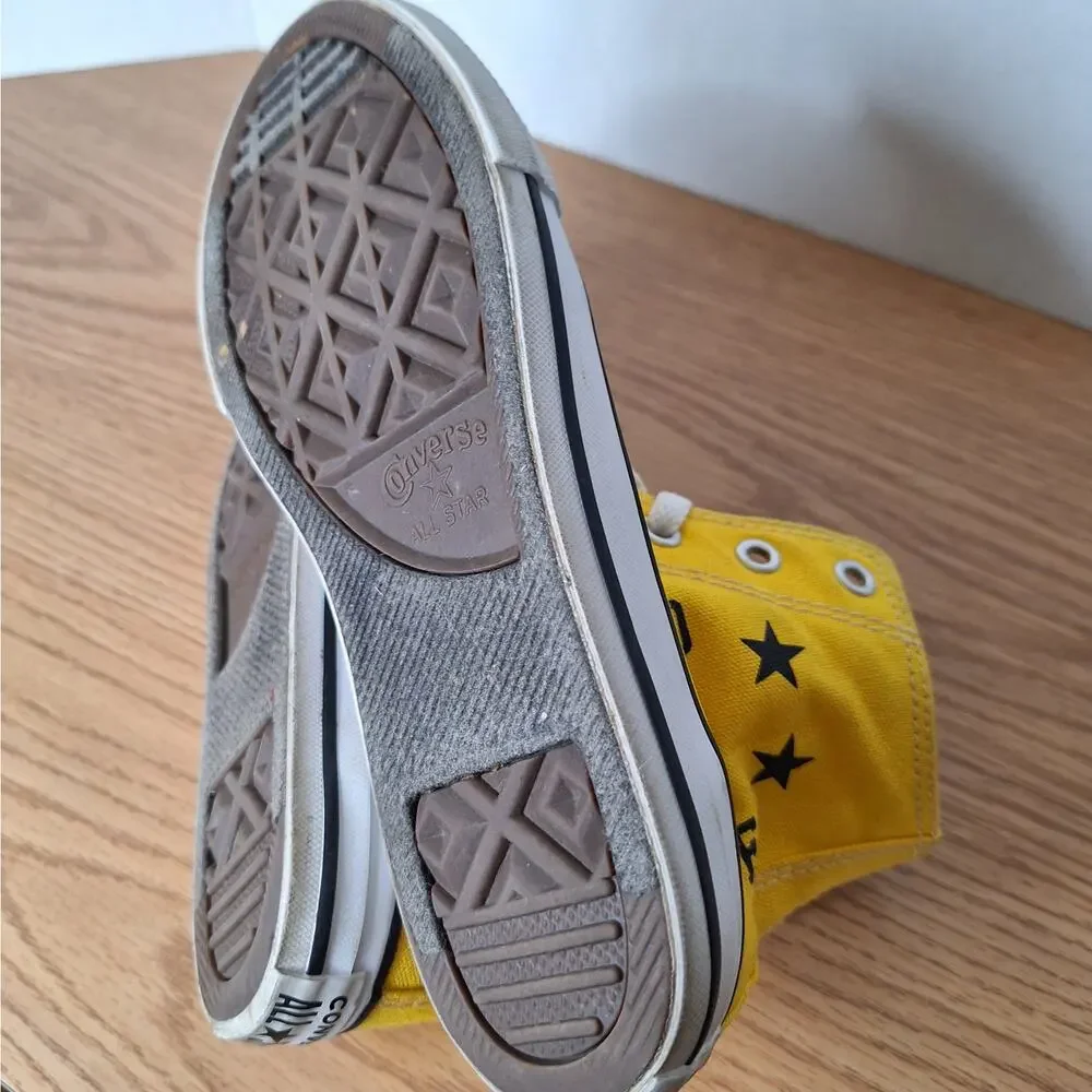 Converse Chuck Taylor All Star Big Logo High Top Sneakers Yellow (Youth Size 2)